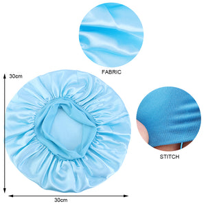 Women's Satin Solid Sleeping Hat Night Sleep Cap Hair Care Bonnet TJM-301