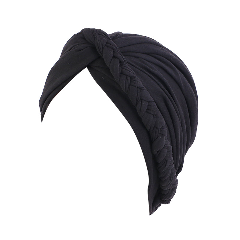 Women Chemo Beanies Twisted Hijab Silky Braid Hair Cover Headwear JDT-26