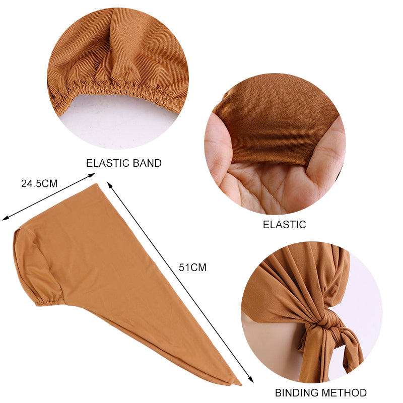 Muslim Stretch Hijab Jersey Inner Caps Underscarf with Tie Back Turban JDT-29