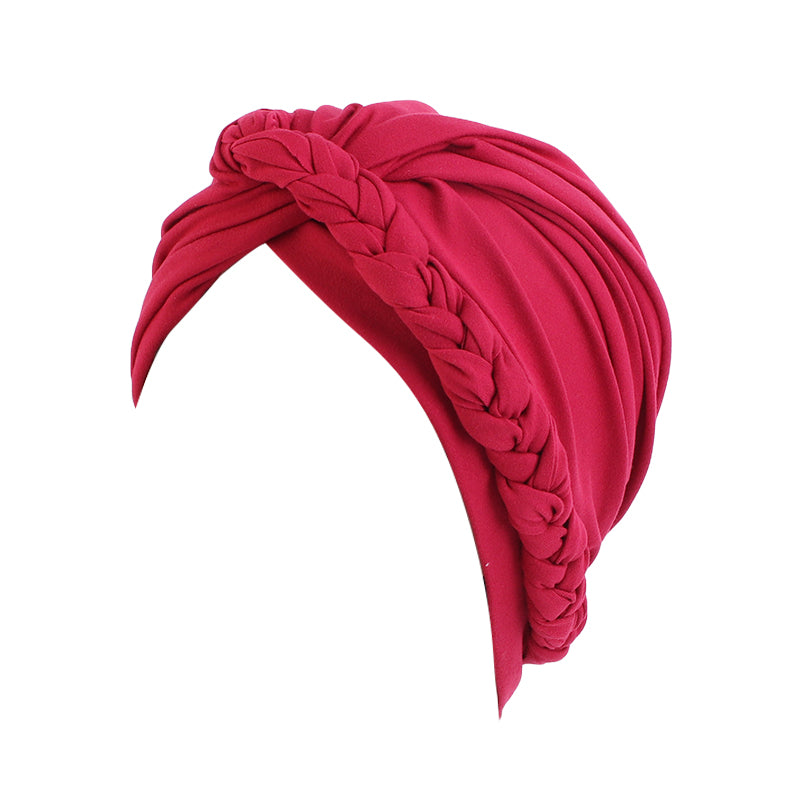 Women Chemo Beanies Twisted Hijab Silky Braid Hair Cover Headwear JDT-26