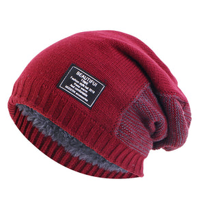 Winter Warm Plus Velvet Running Caps Men Women Protect Ear Knitted Hats JDM-02D