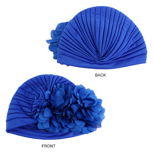 Flower Turban Headwear for Women Headwrap Beanie Cap Hair Cover Hat JDT-12A