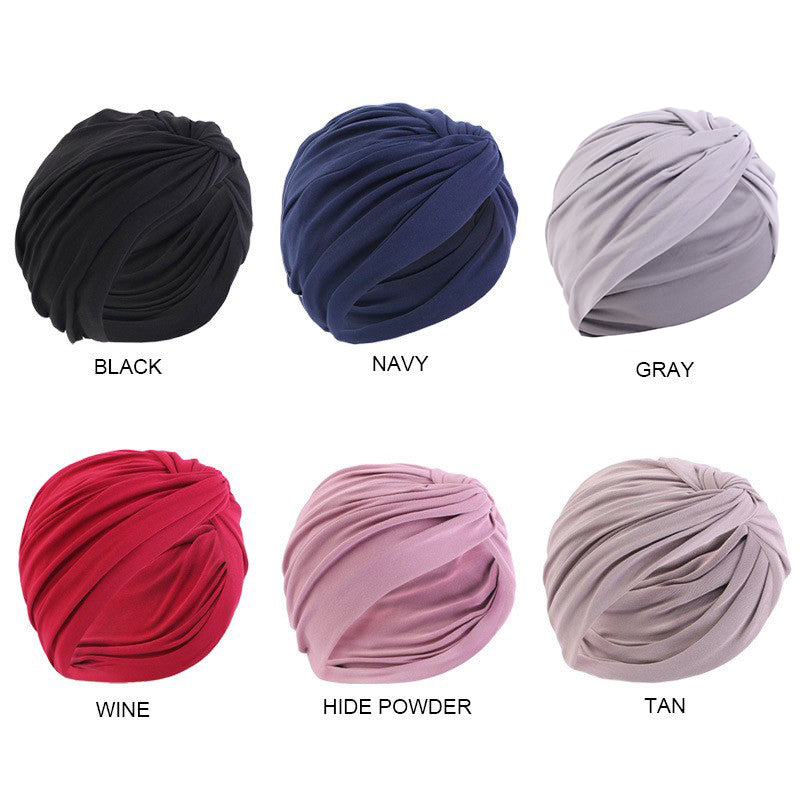 Trendy Women elastic Twist turban caps Muslim Inner hijab scarf Bandanas TJM-163B