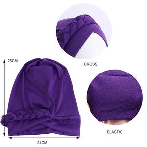 Handmade Twist Braid Turban Women Head Wrap Ethnic Hat Hair Cover Headwrap Hats for Women Girls JDT-429B