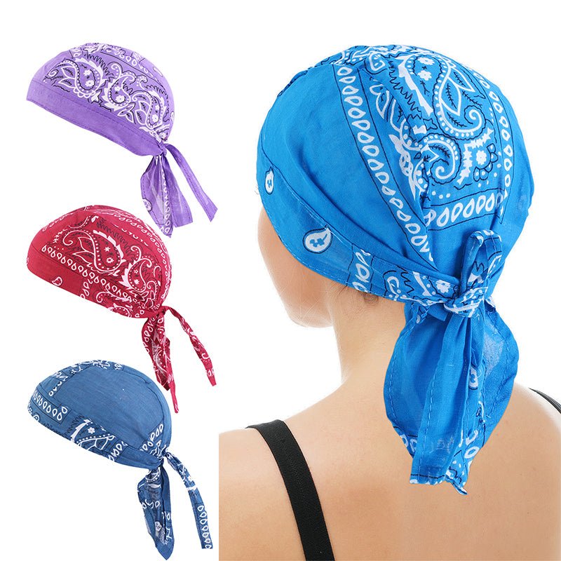 Paisley cotton Do Rag head wrap durag Sweat-Wicking Beanie Cap TJM-09