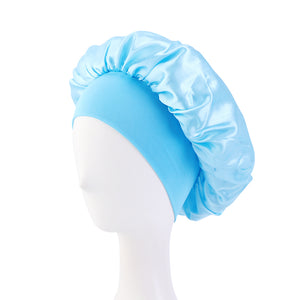 Women's Satin Solid Sleeping Hat Night Sleep Cap Hair Care Bonnet TJM-301