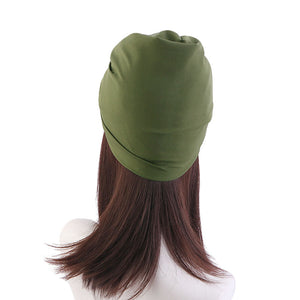 New women twist turban head wrap hijab knot solid color headwrap JDT-57
