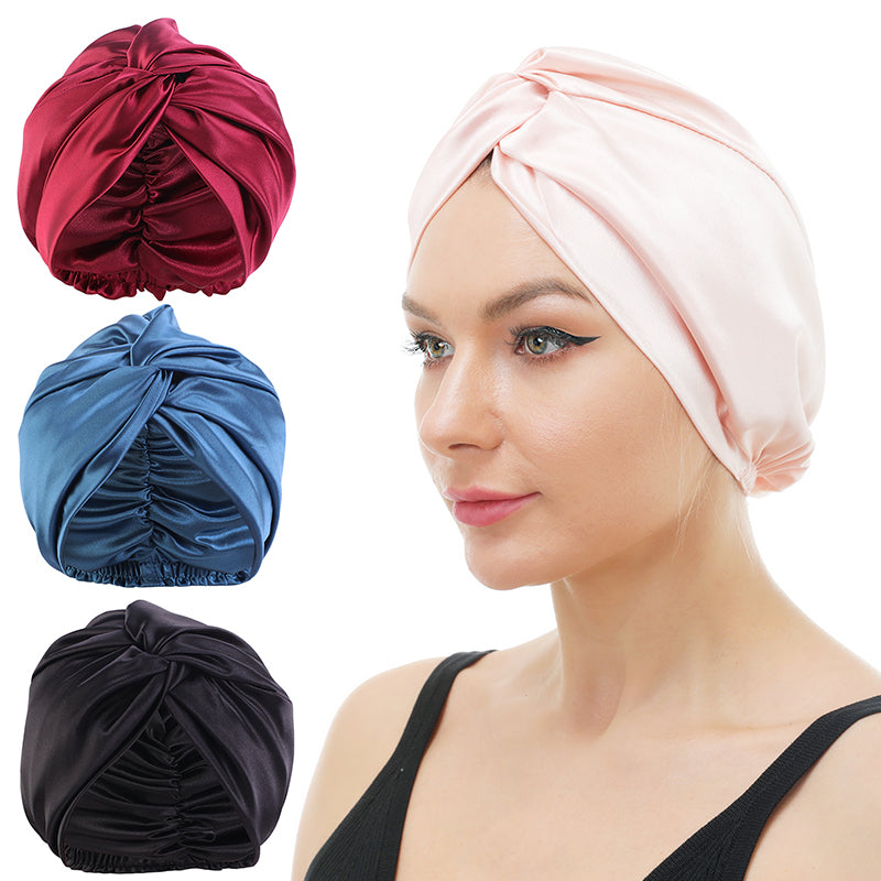 Silk Bonnet Silk Sleep Cap Silk Hair Wrap for Sleeping for Women TJM-473