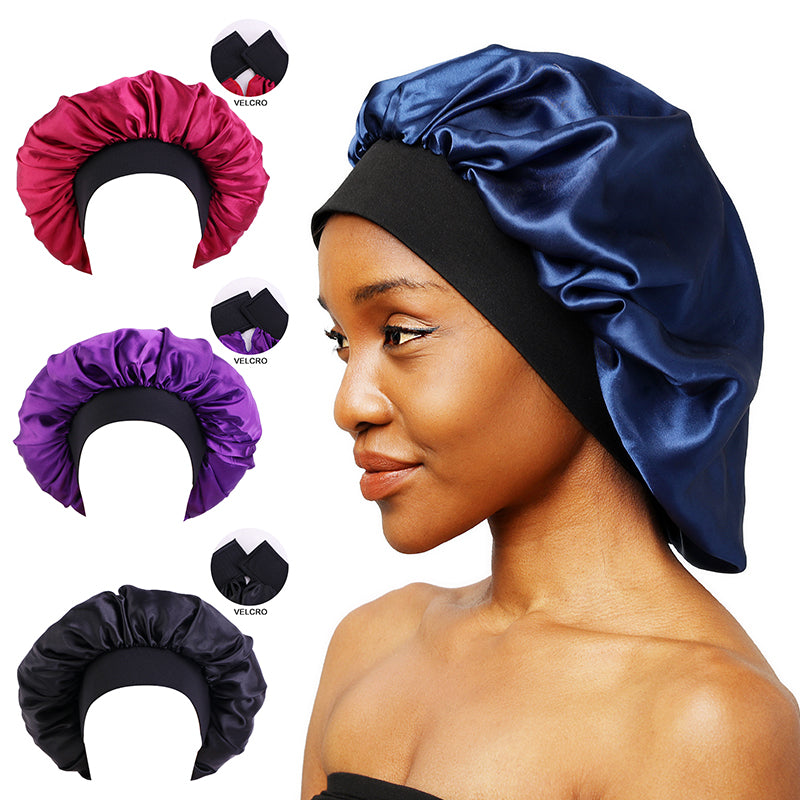 Topekada 3 Pcs Hair Bonnets for Women, Satin Hair Bonnet for
