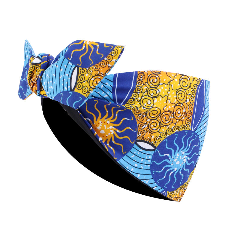 African satin lining Headband Boho Bow Headbands Stretchy Rabbit Ear Headwrap JDF-08