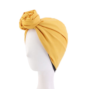 New women twist turban head wrap hijab knot solid color headwrap JDT-57