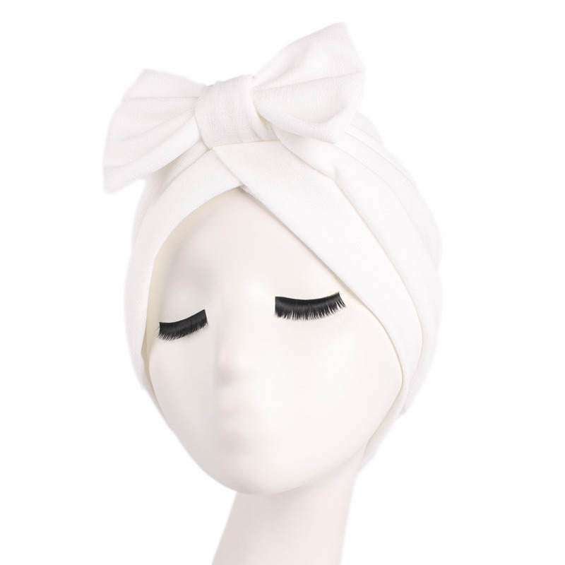 Women Bowknot Turban Head Wrap Muslim Hat Fashion Haircover TJM-292