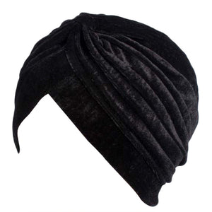Stretchy Turban Velvet Chemo Cap Bennie Head Wrap Cover Headwear TJM-21