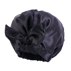 Double Layers Shower Cap Waterproof Bowknot Bathing Caps Lined Reusable Shower Hat JDY-453D