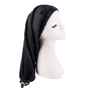 Adjustable Satin Women Bonnet For Long Hair Sleeping Cap Solid Color JDB-446S