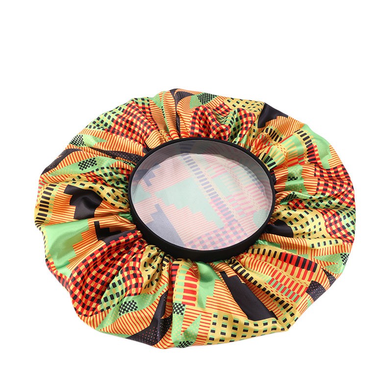 Large Satin Sleep Cap Night Hat African Women Print Hair Bonnet TJM-408C