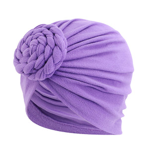 African Pattern Women Turbans Hats Flower Knot Headwrap Pre-Tied Cap JDT-282F