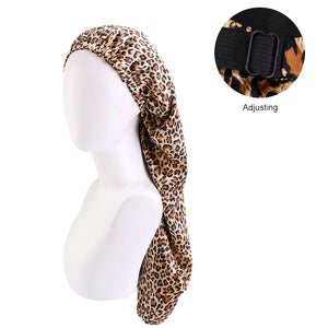 Braid Bonnet for Black Women Long Satin Sleep cap with Button TJM-446P-1