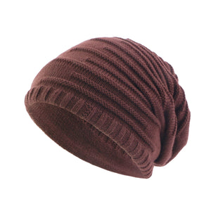 Unisex Knit Slouchy Beanie Hats Knitting Skull Cap Solid Color JDM-02F