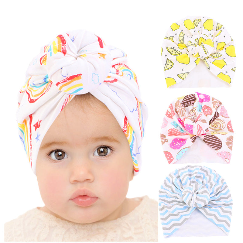 Baby Turban Hats Turban Bun Knot Baby Infant Beanie Baby Girl Soft Cute Toddler Cap K-07A