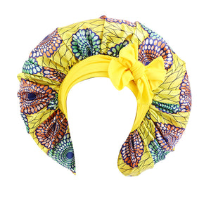 Extra Large African print Ankara Bonnet Cap Braid Bonnet for Sleeping JDB-408J