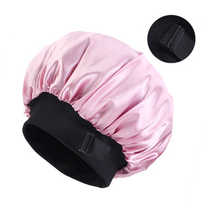 Adjustable Double Layer Satin Bonnet for Women Wide Band Sleeping Cap JDB-301-2C